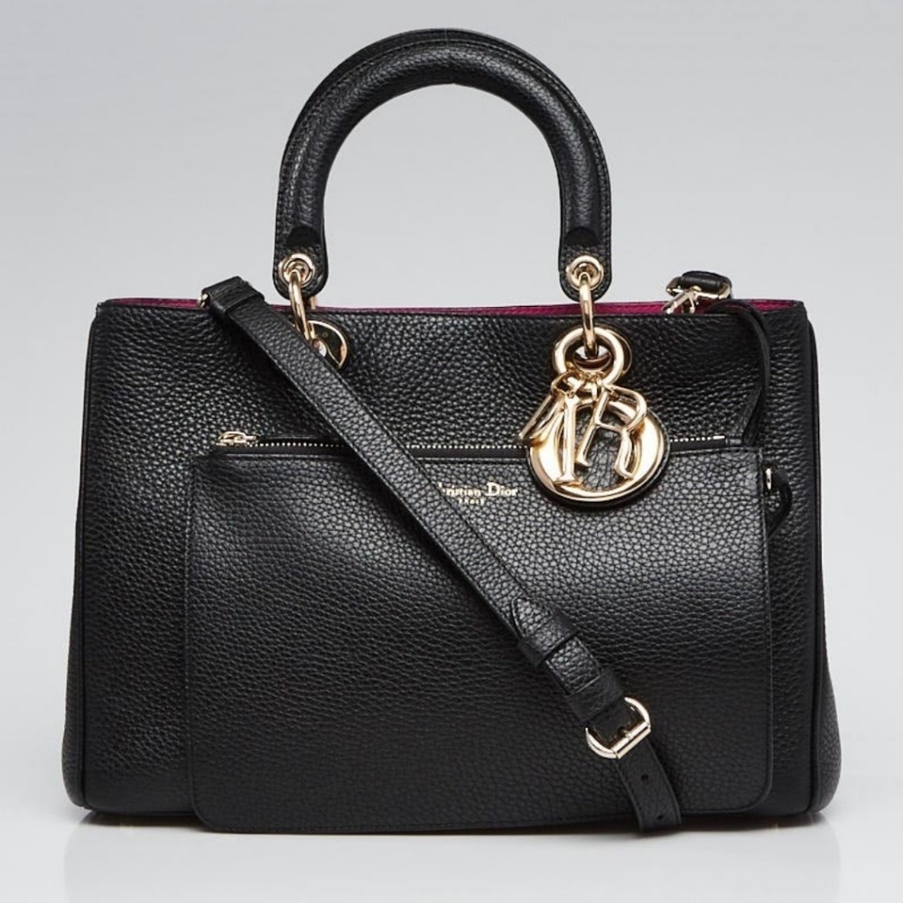 CHRISTIAN DIOR Pebbled Leather Medium bag